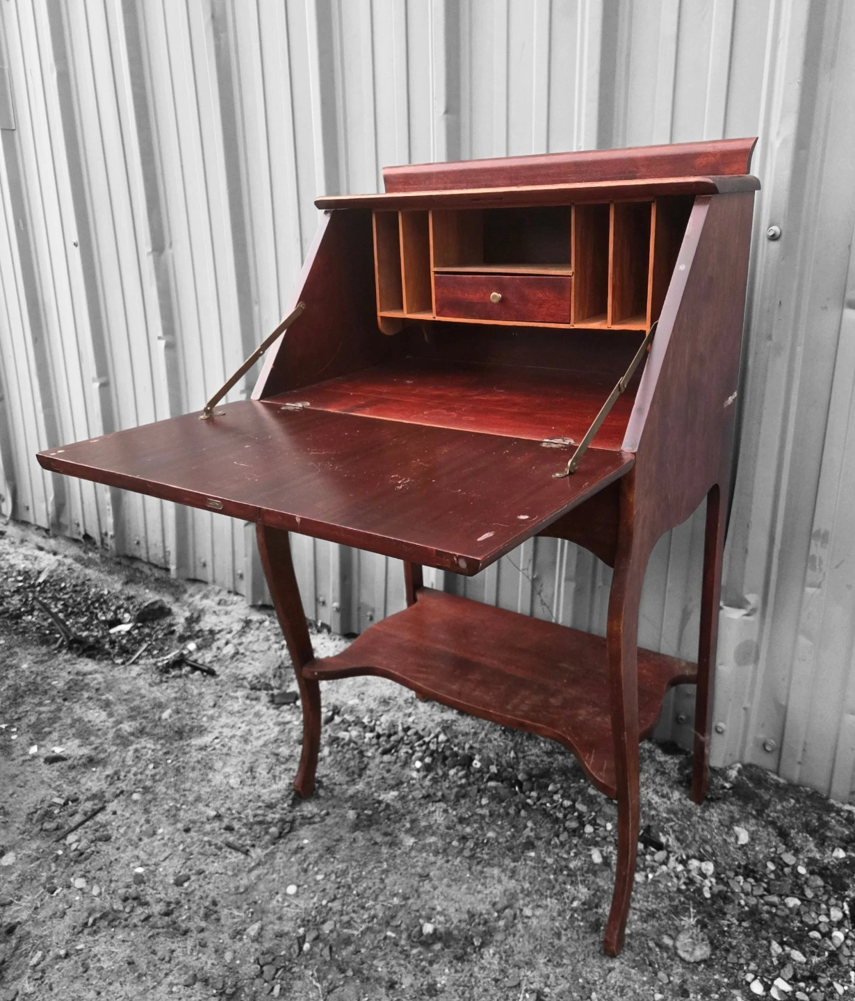 Antique Solid Mahogony Drop Front Secretary Desk - photo 2