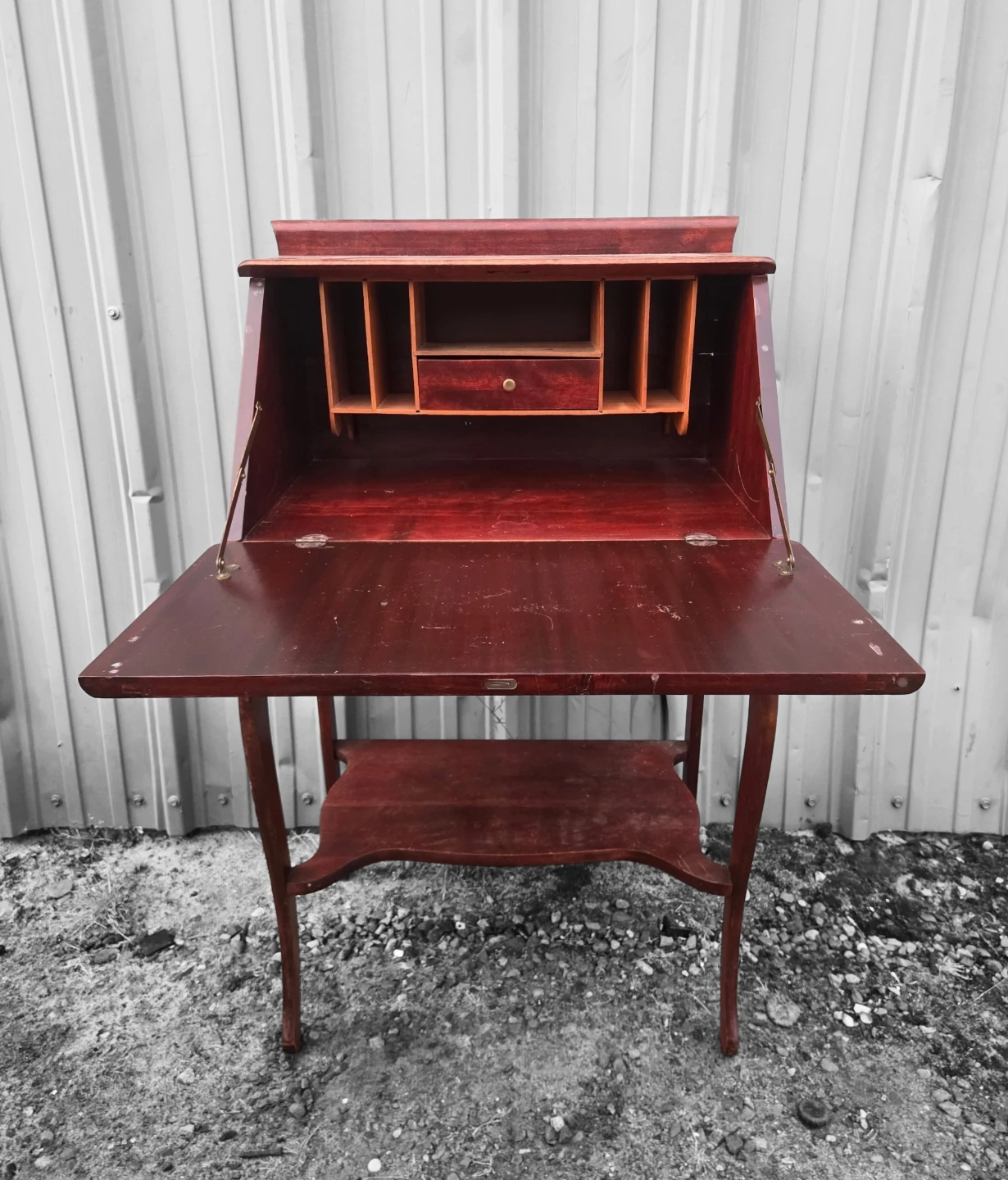 Antique Solid Mahogony Drop Front Secretary Desk - photo 3