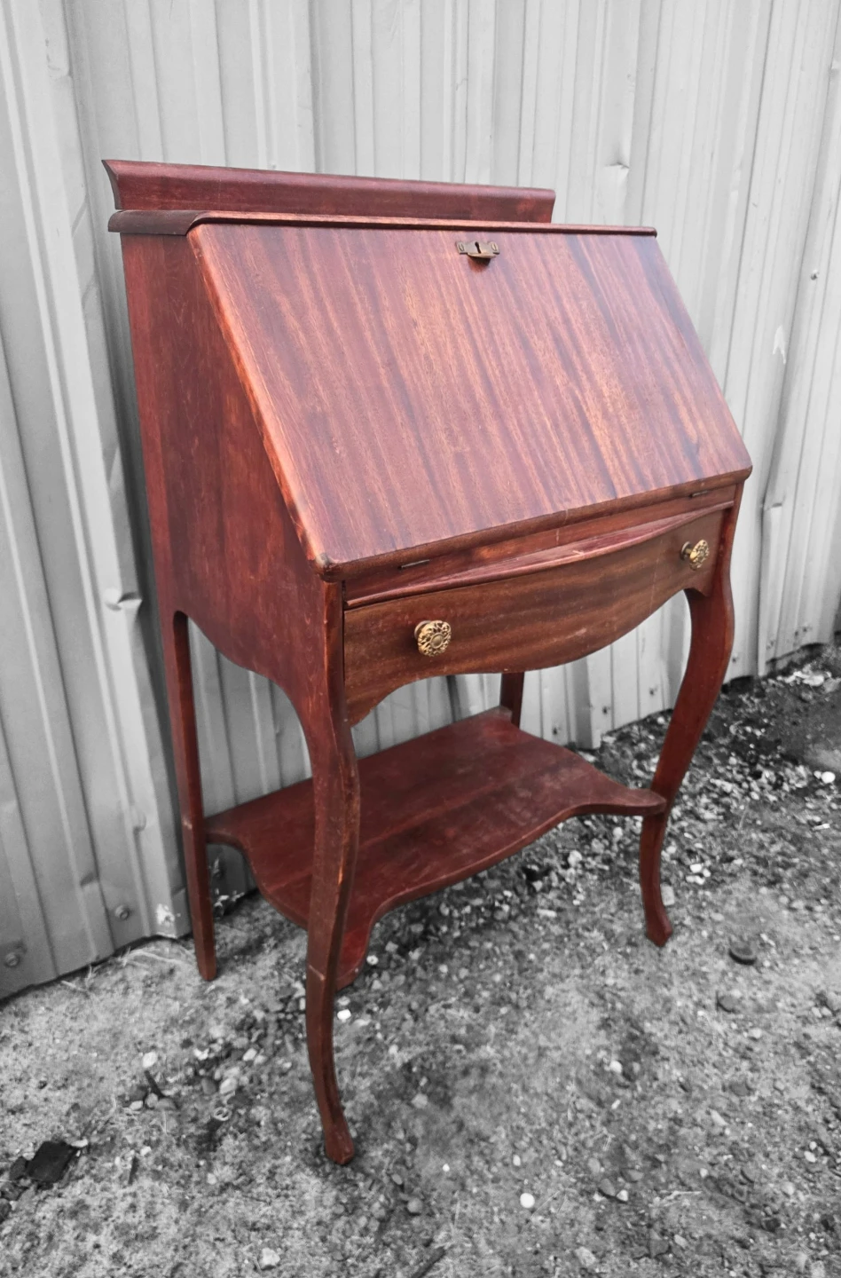 Antique Solid Mahogony Drop Front Secretary Desk - photo 4