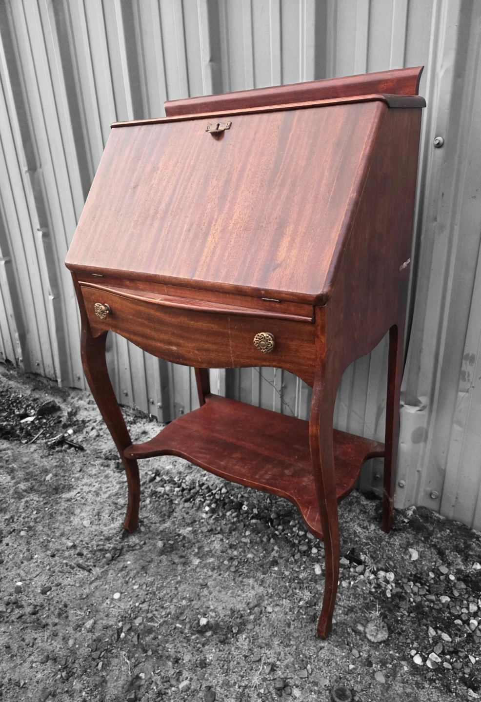 Antique Solid Mahogony Drop Front Secretary Desk - photo 5