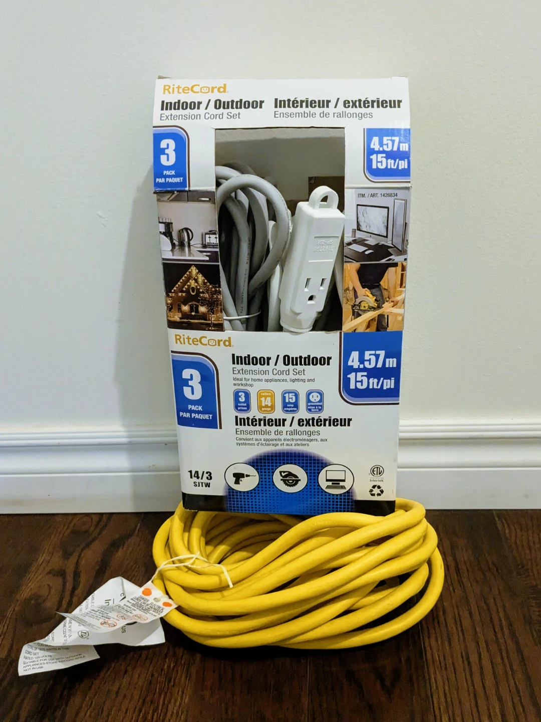 1 Receptacle Extension Cord & RiteCord Set of 3