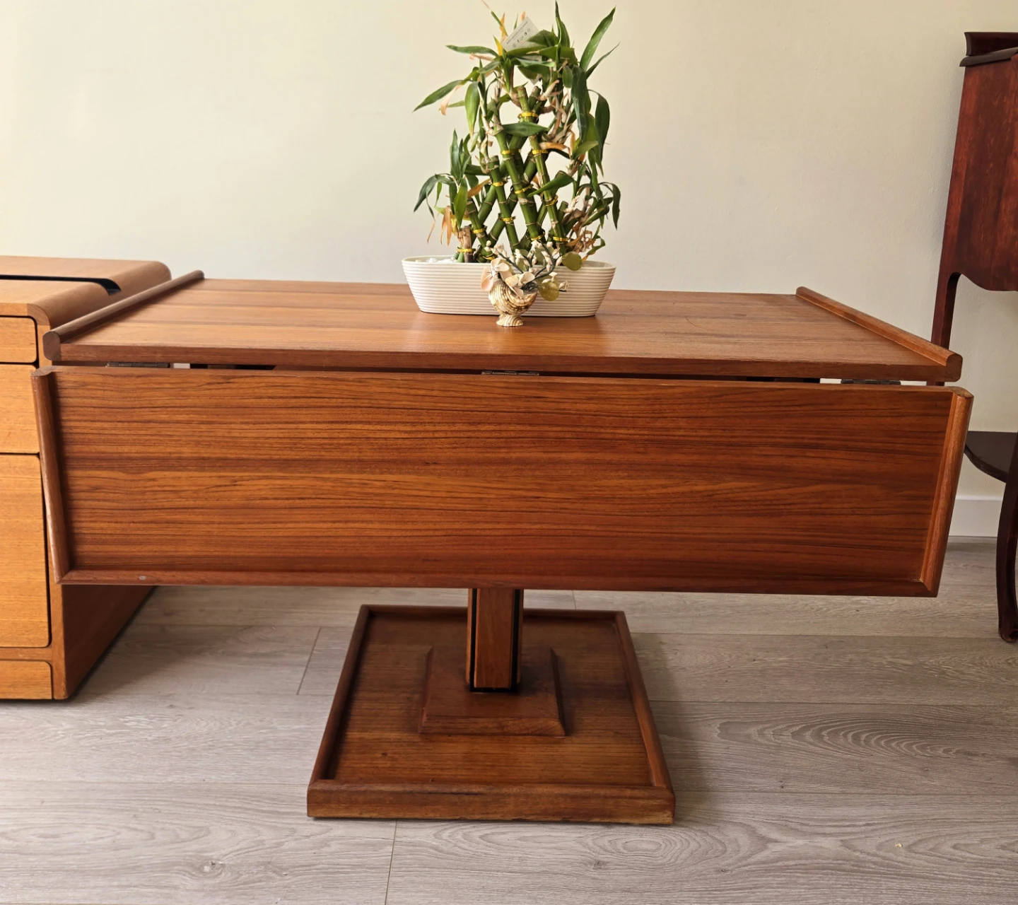 3 In 1 MCM Solid Teak Covertible Dining To Console/Coffee Table - photo 5