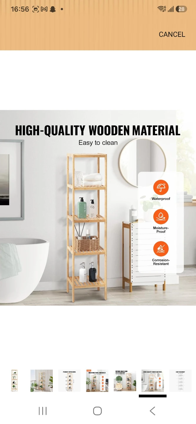 Bamboo Bathroom Shelves / Storage Organizer - photo 2