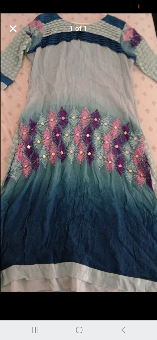 Ombre Embroidered 3 piece dress