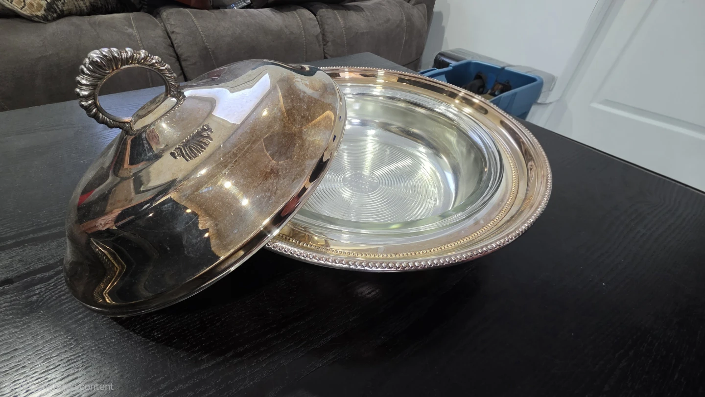 Vintage Silver Plated Serving Dish with Lid