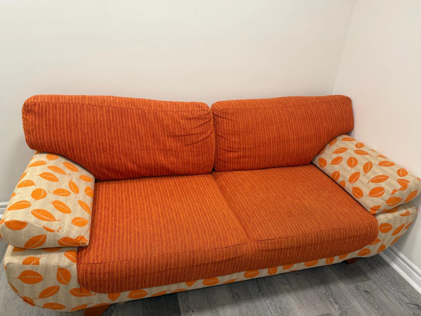 Orange Sofa cum bed