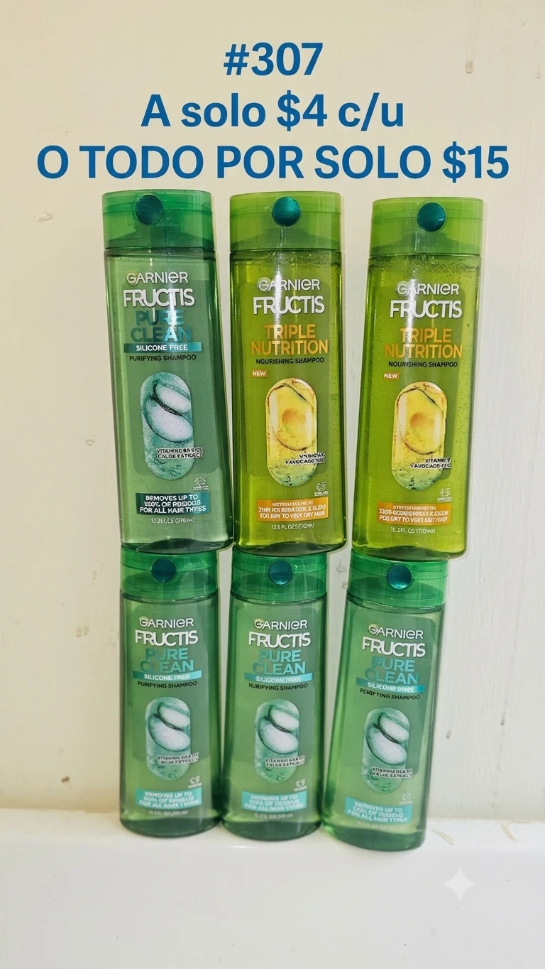Garnier Fructis Shampoo - 6 Bottles