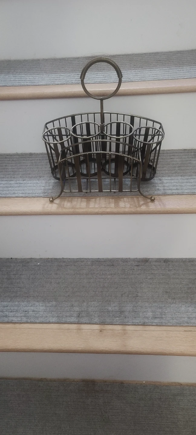 Vintage Metal Cutlery Caddy with Handle - photo 3