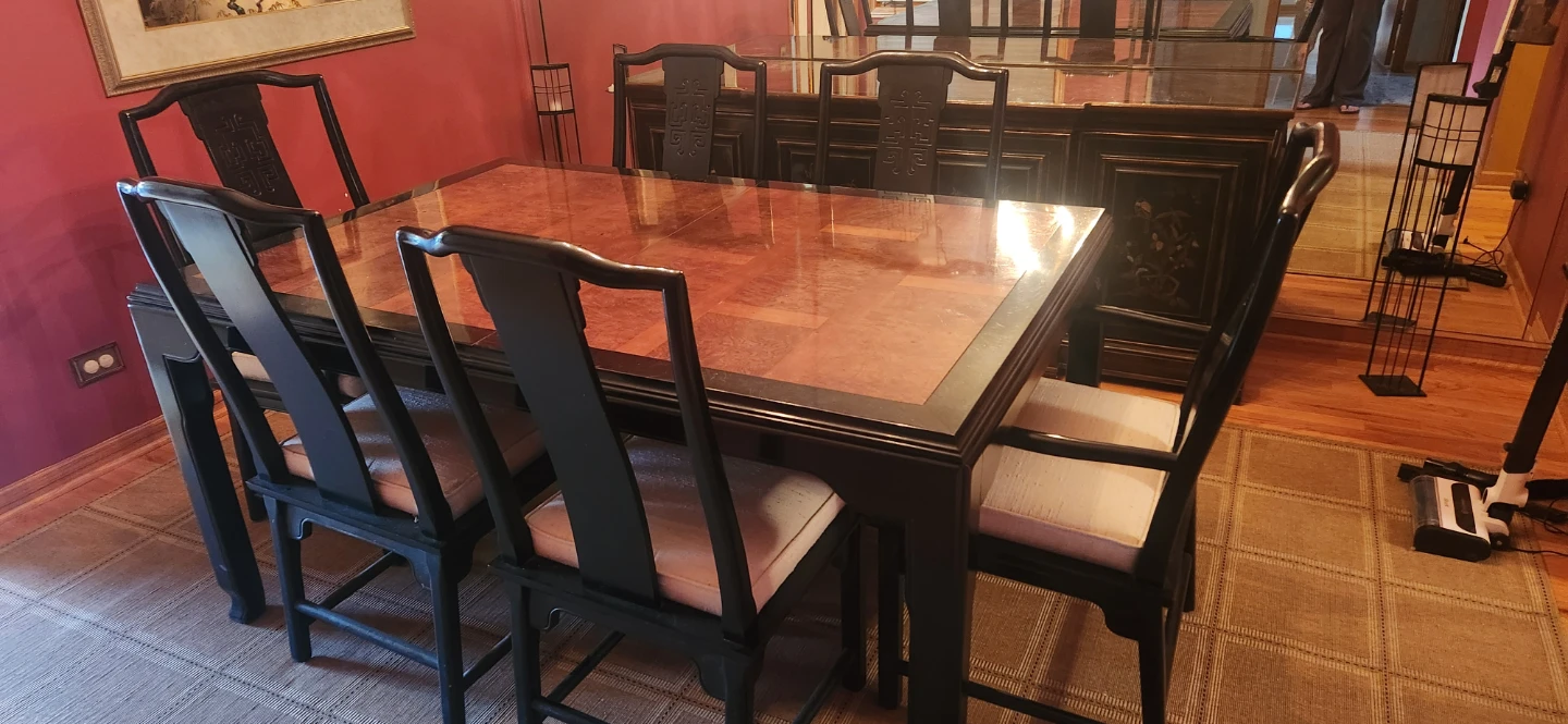 Asian Style Dining Table and Chairs Set