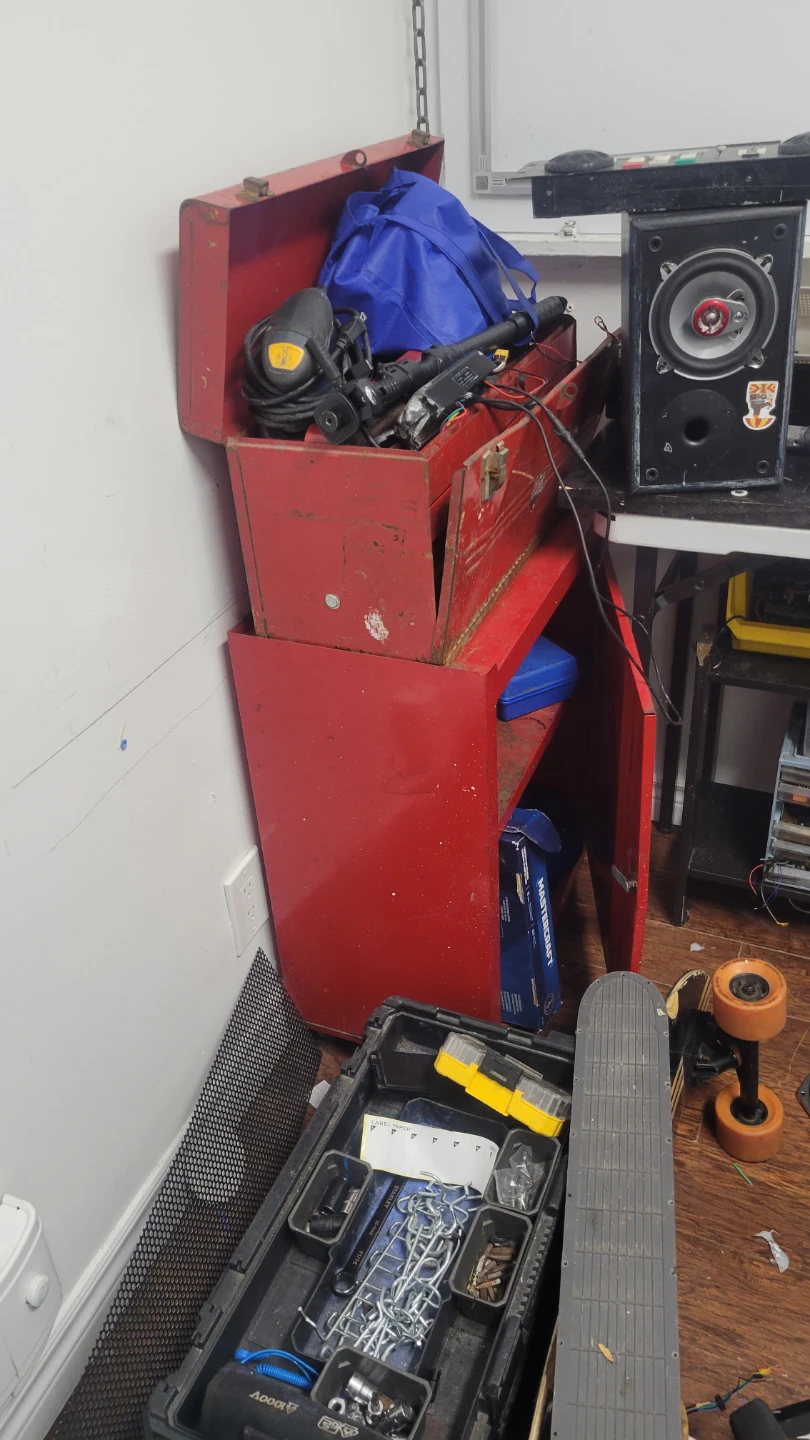 Red Metal Toolbox . Tools not included