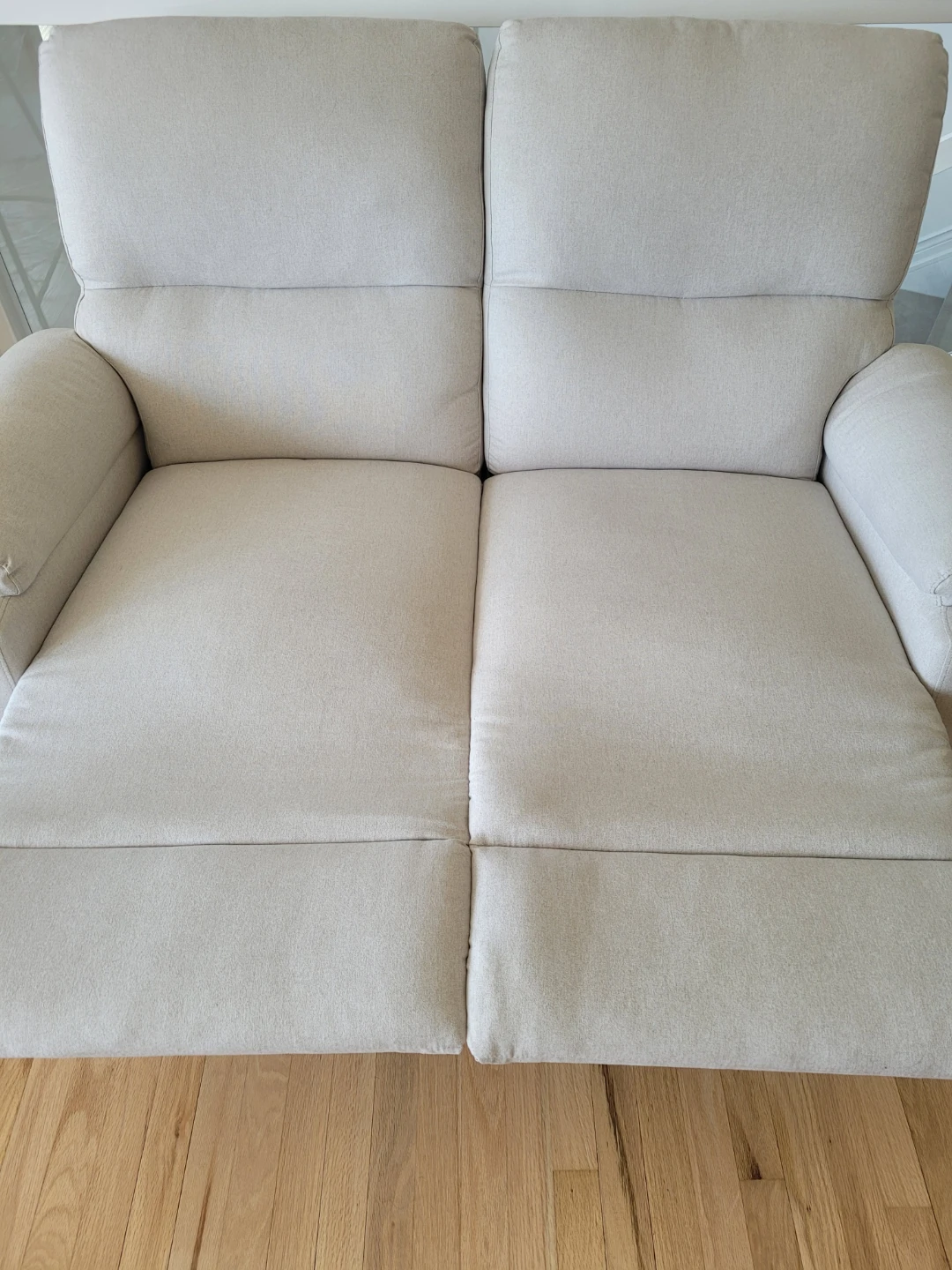 Light Beige Loveseat Recliner - photo 2
