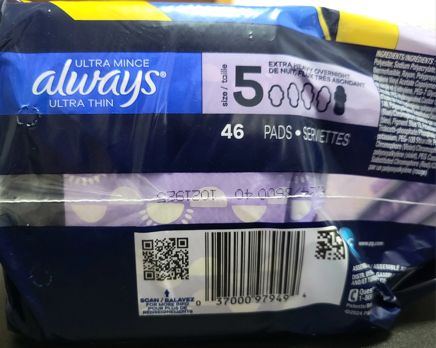 Always Ultra Thin Pads Size 5 Extra Heavy Overnight - photo 2