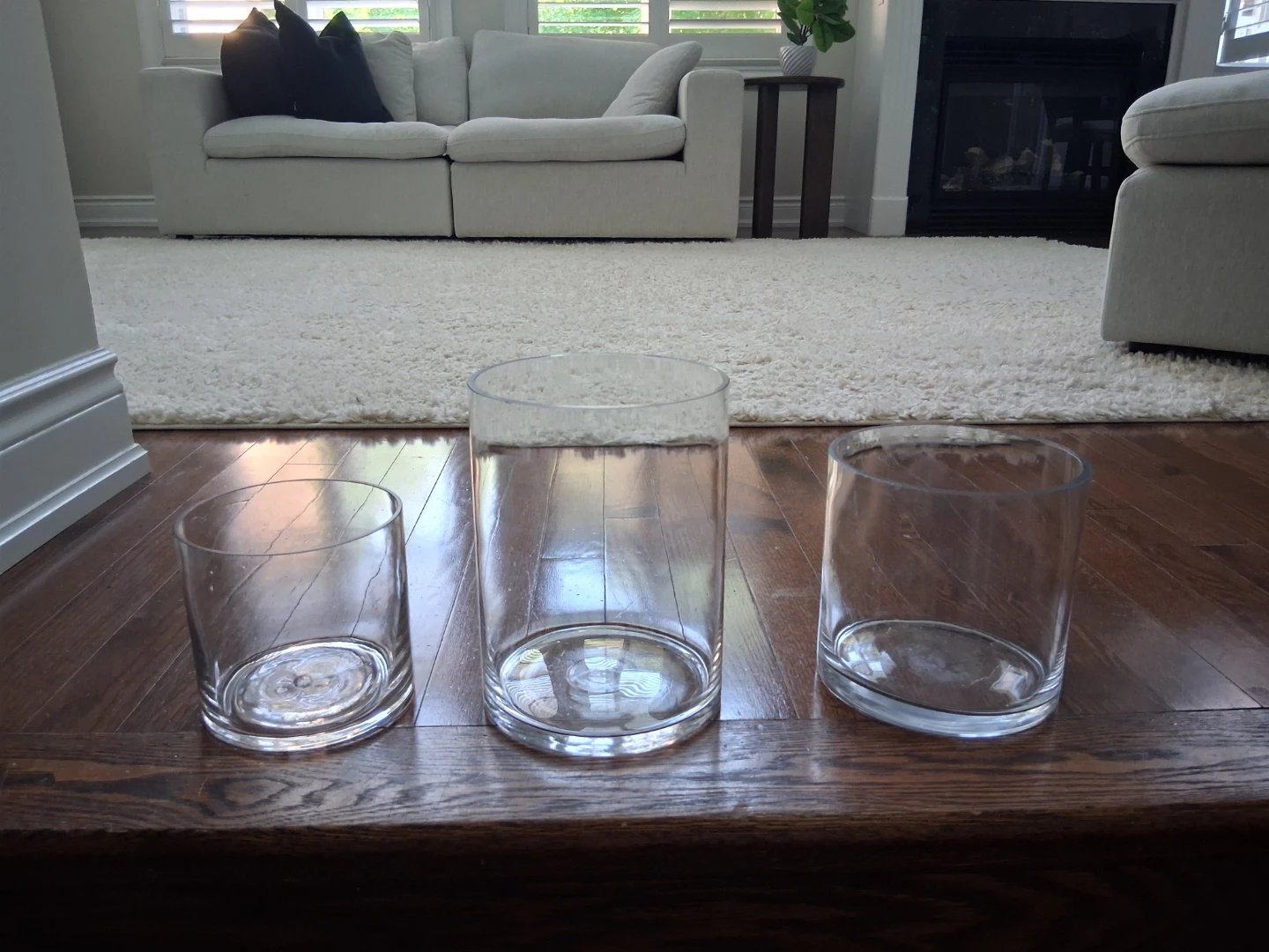 Set of 3 Glass Candle Holders