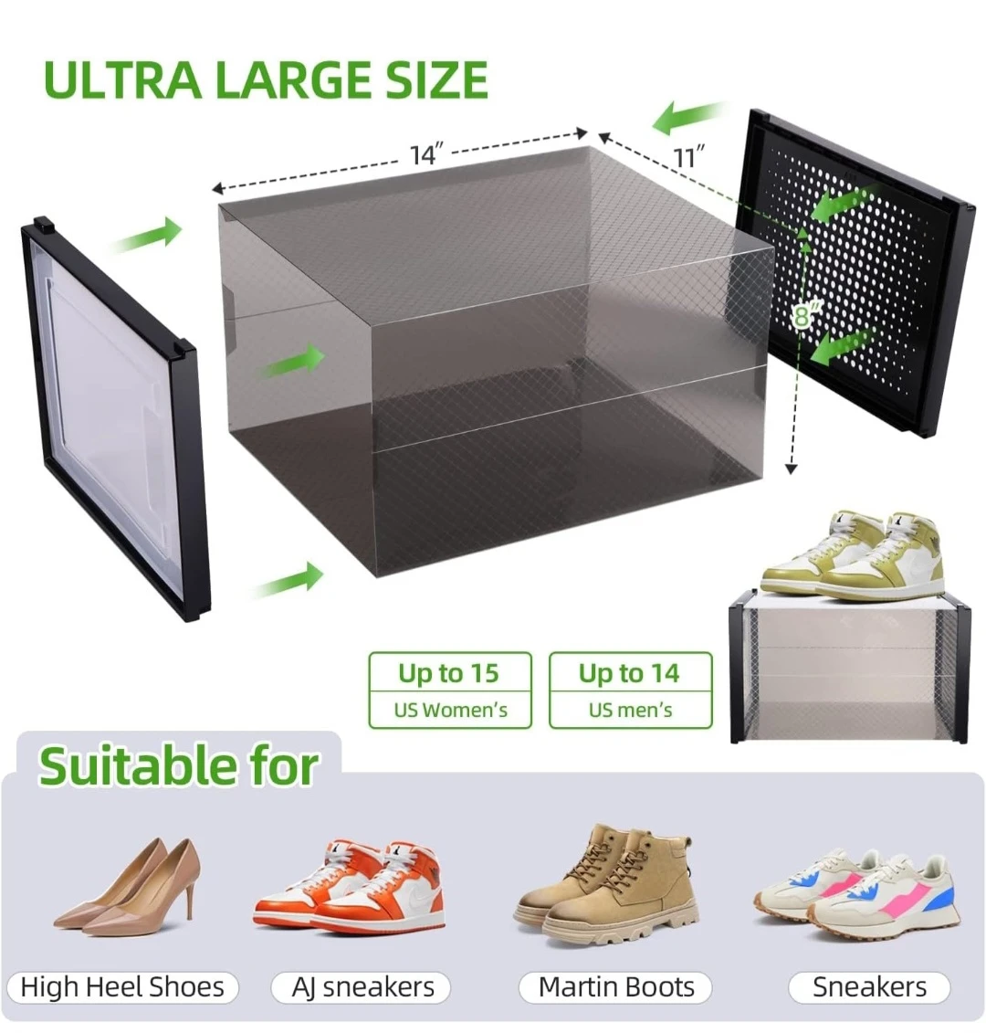 Stackable Shoe Storage Boxes - Set of 6 - photo 2