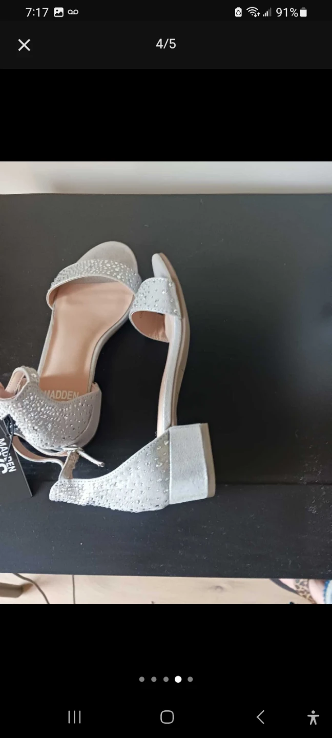 Madden NYC Silver Embellished Heels - Size 3 - photo 3