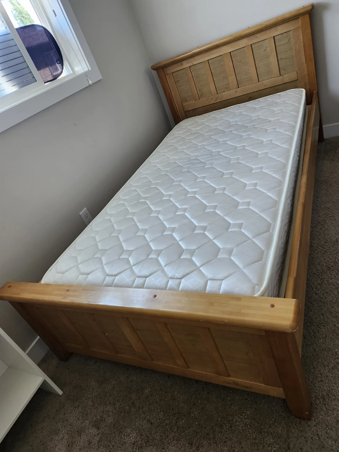 Solid Twin Wood Bed Frame