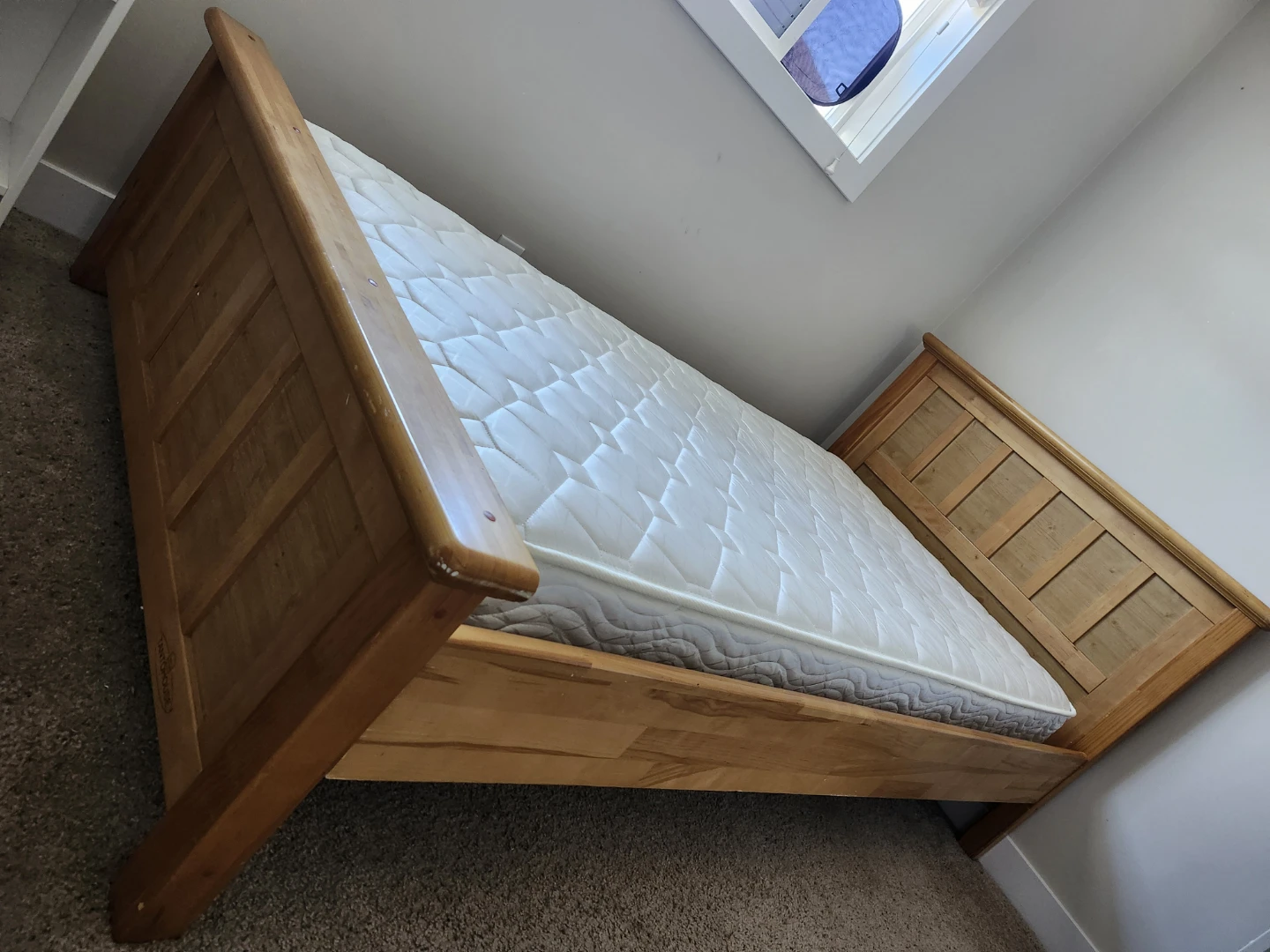 Solid Twin Wood Bed Frame - photo 2