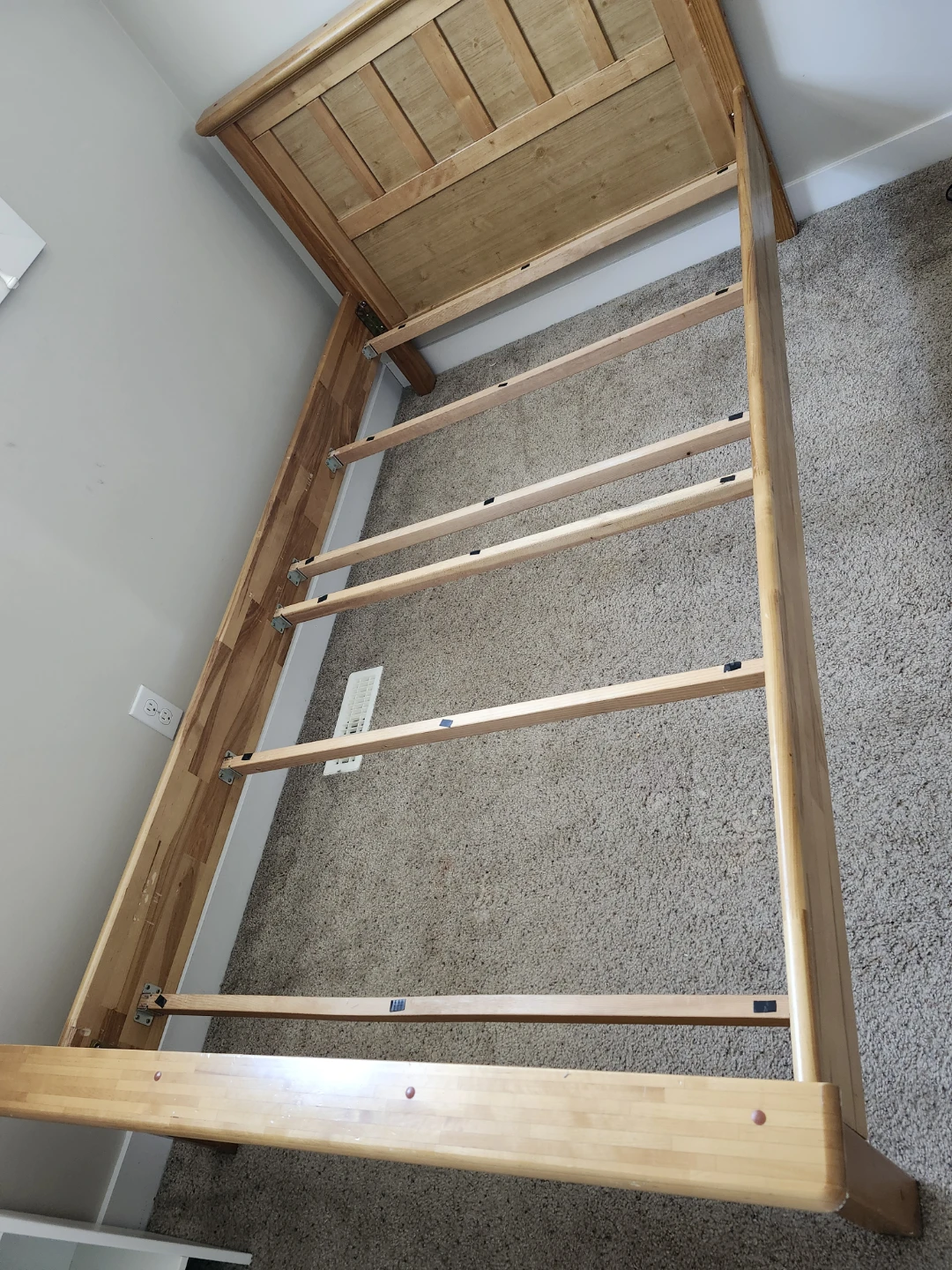 Solid Twin Wood Bed Frame - photo 4