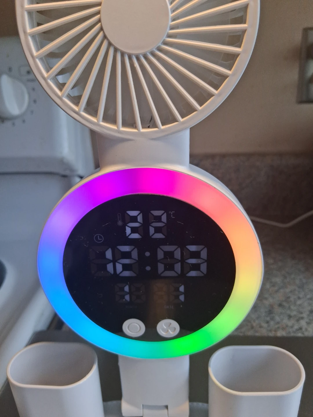 Brand new White Desk Lamp with Fan and Clock - photo 3