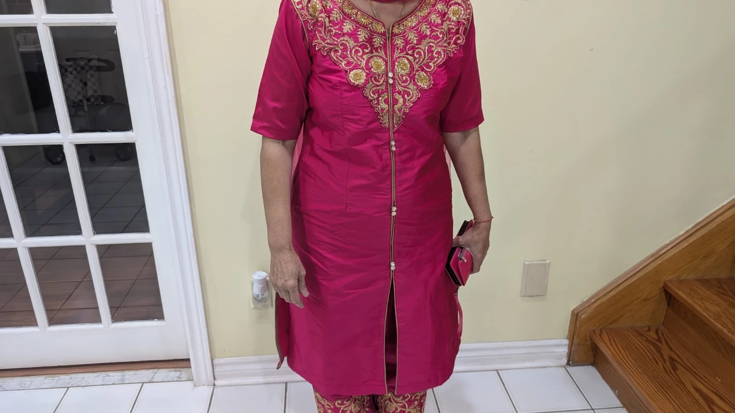 Pink embroidered salwar kameez set