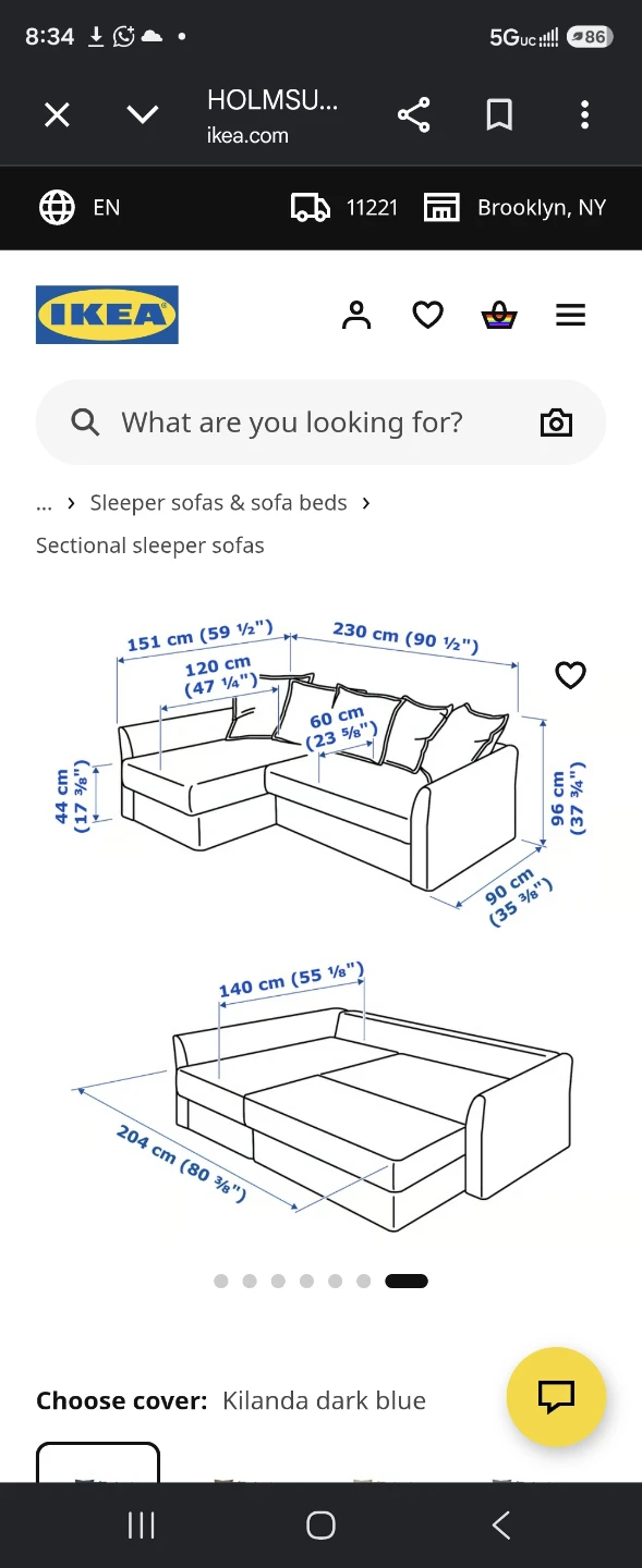 IKEA HOLMSUND Sectional Sleeper Sofa - photo 2