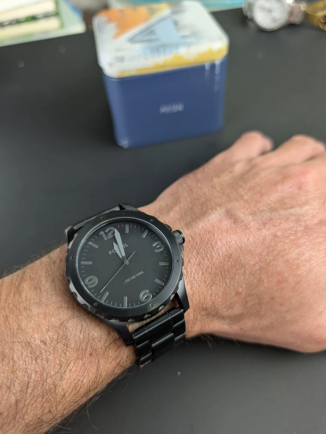 Men's Fossil Black Stainless Steel Watch - photo 2
