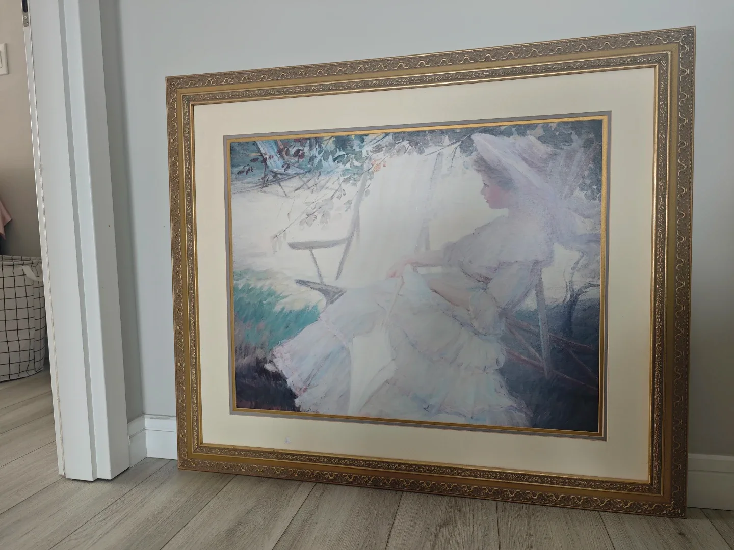 Framed Painting of Woman in Victorian Dress100.5cm*118.8cm