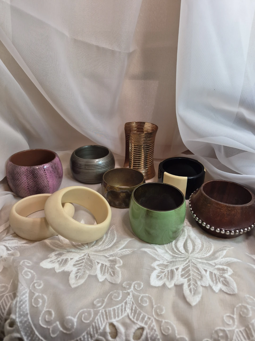 Mix Misc Lot of 9 Vintage Retro Large Bangle Bracelets