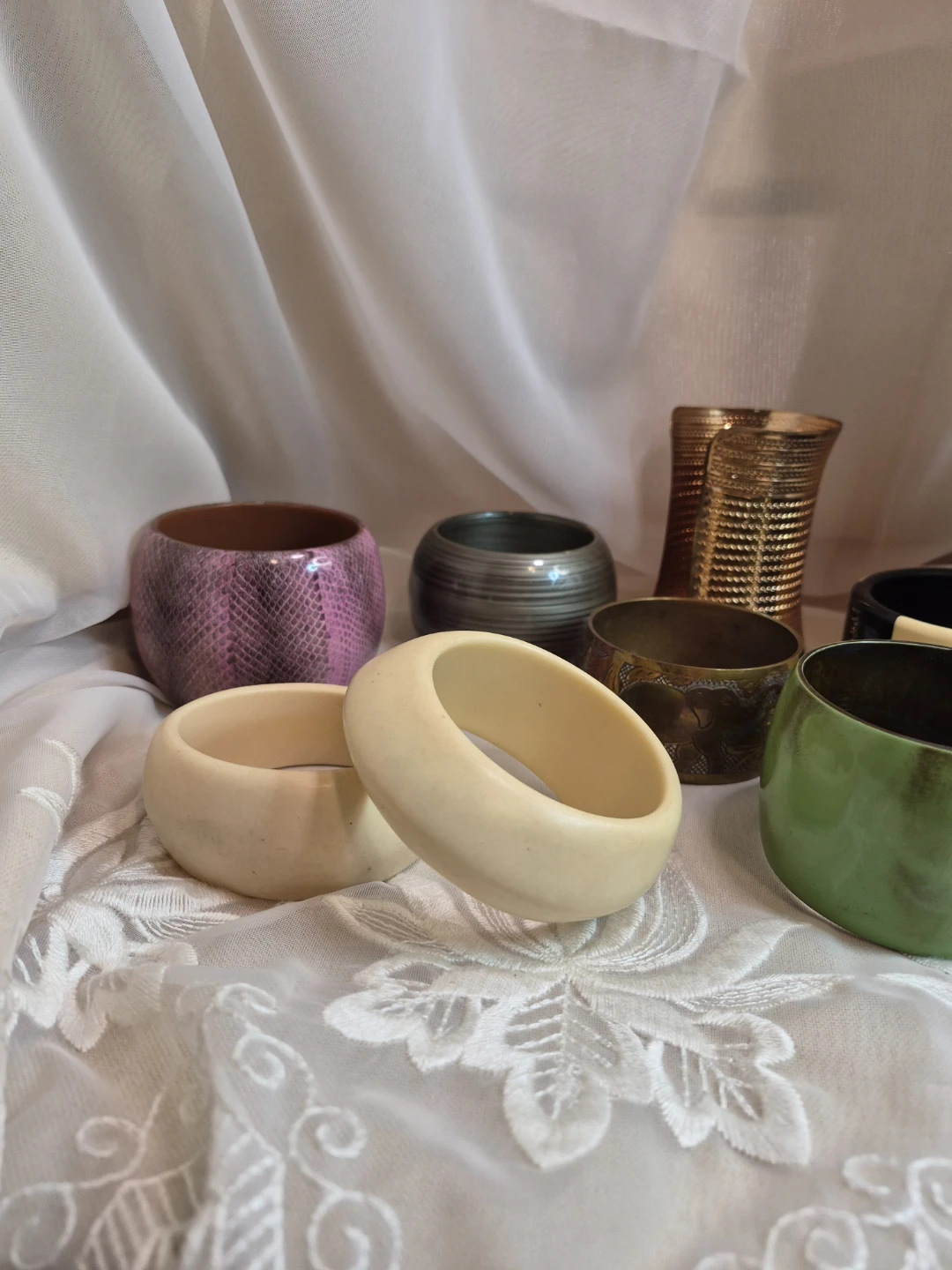 Mix Misc Lot of 9 Vintage Retro Large Bangle Bracelets - photo 5
