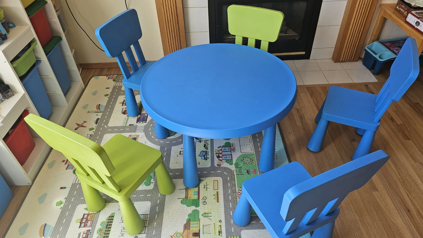 IKEA Mammut Children's Table and 5 Chairs Set