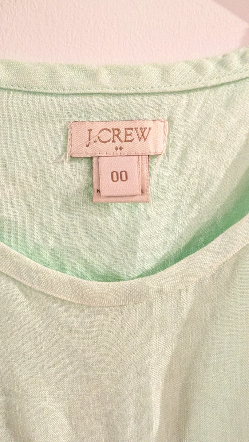 100% Linen J. Crew Mint Top - Size 0 (fits XS) - photo 5