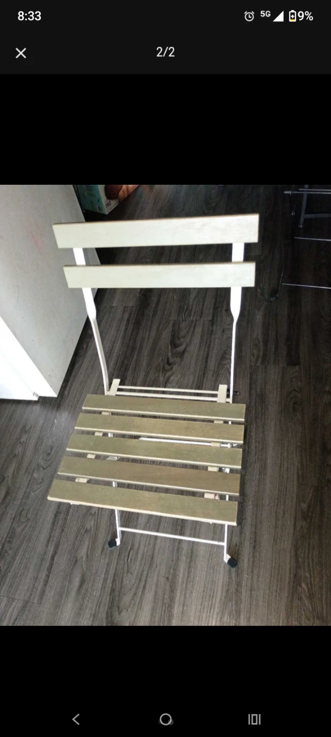 White Metal Folding Patio Chair