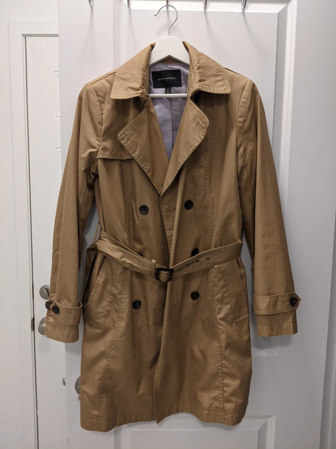 Banana Republic Tan Double-Breasted Trench Coat
