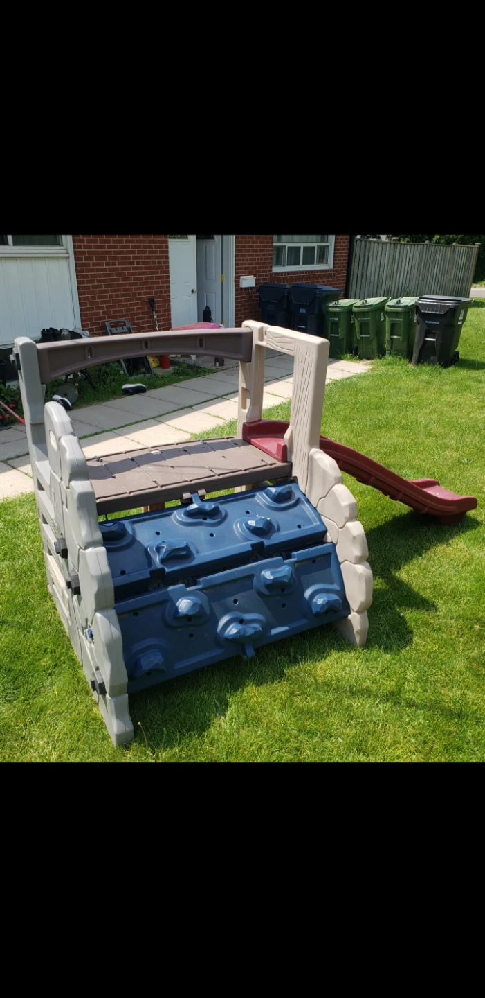 Play Structure with Slide and Climbing Wall