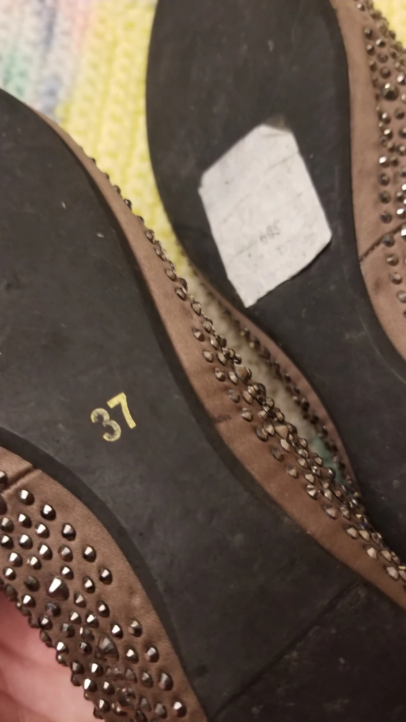 BROWNS Taupe Rhinestone Loafers US7 - photo 5
