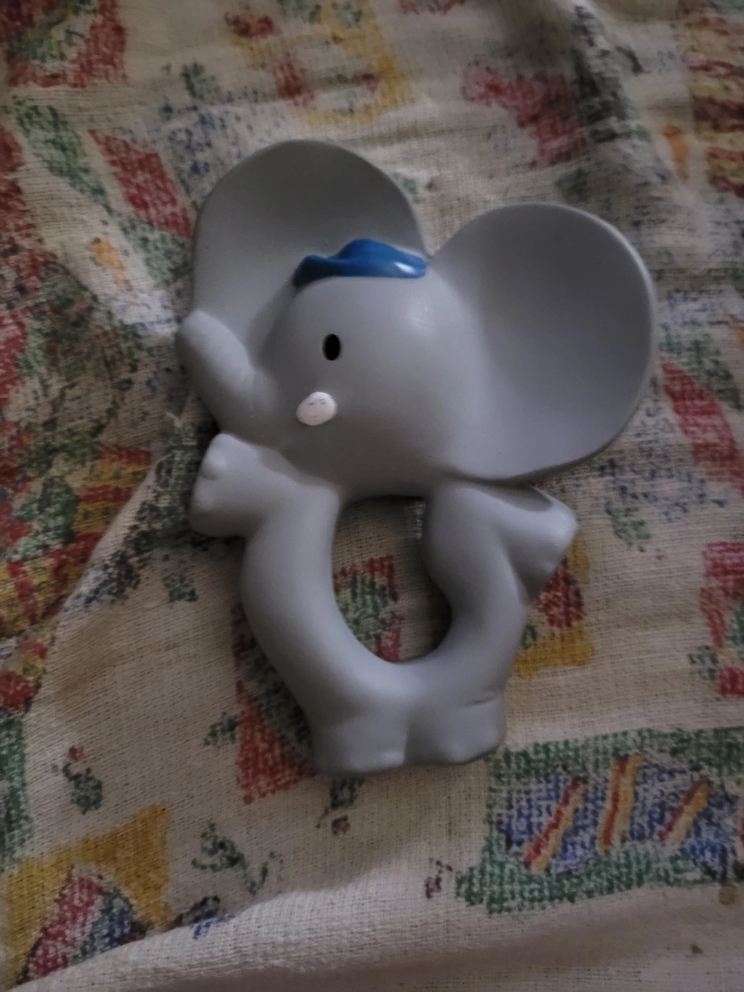 Tikiri Organic Natural Rubber Ring Teether - Alvin the Elephant
