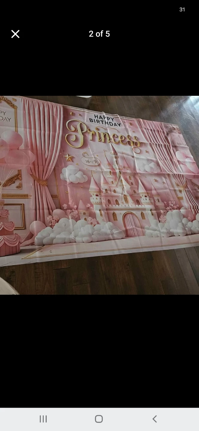 Happy Birthday Princess Castle Backdrop size 150cm×210cm - photo 2