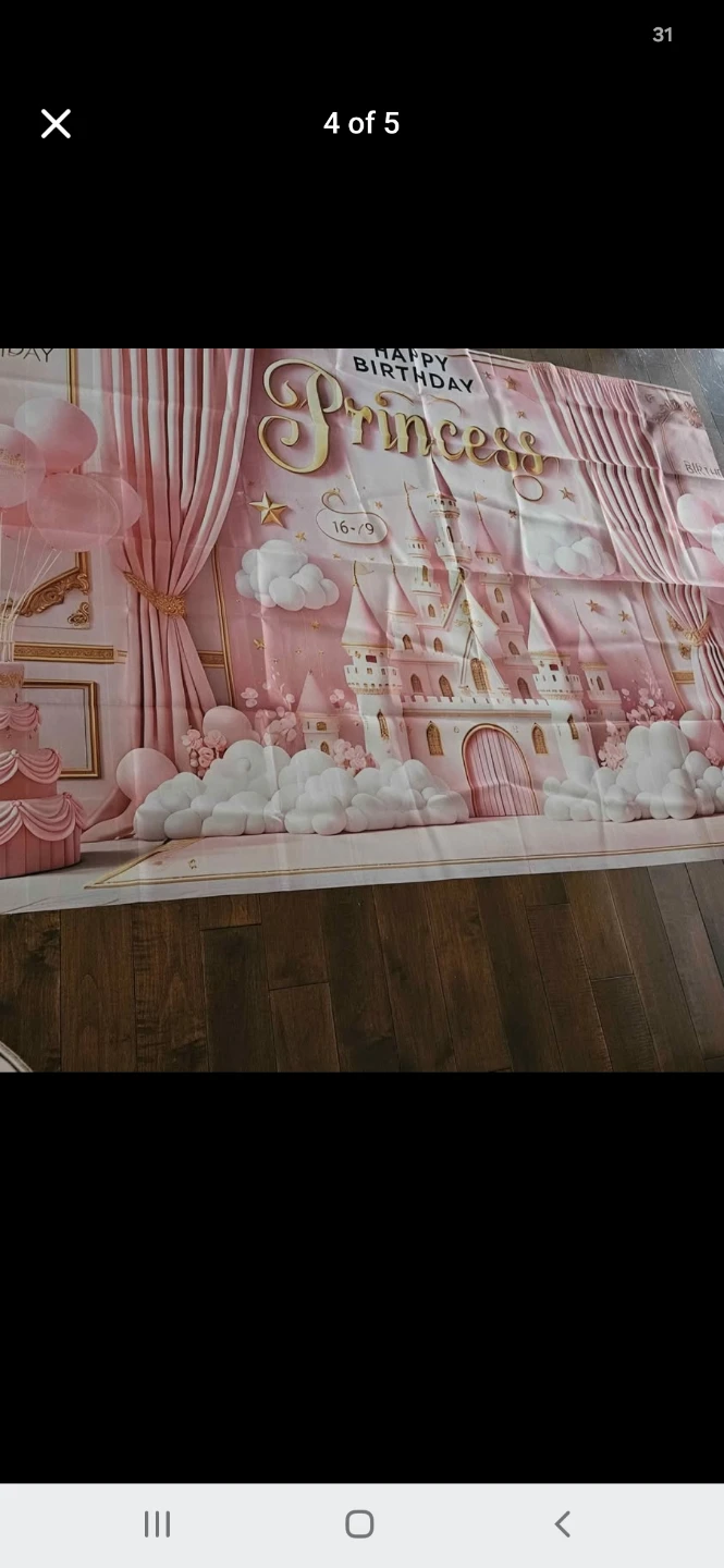 Happy Birthday Princess Castle Backdrop size 150cm×210cm - photo 3