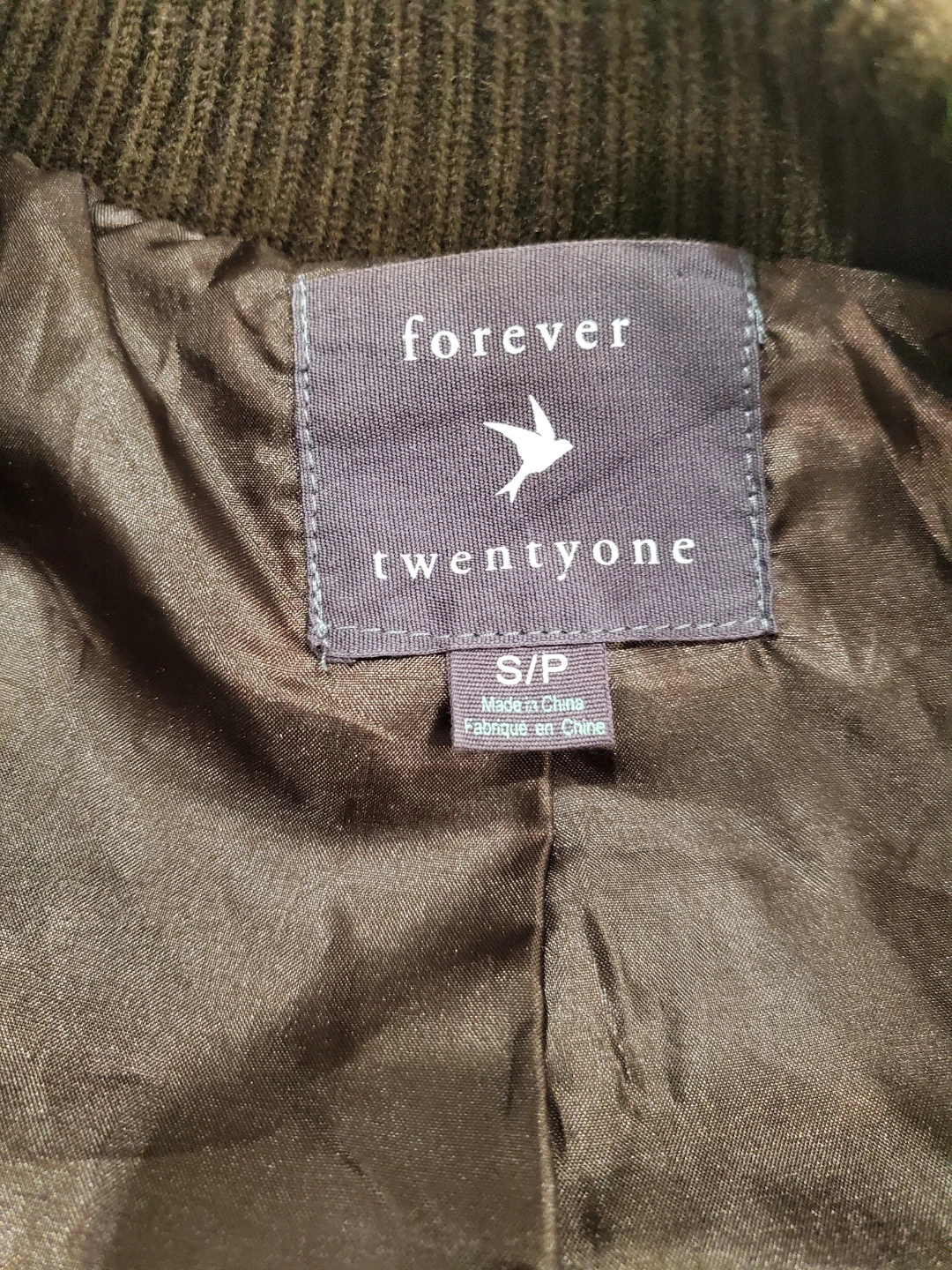 Forever 21 Brown Faux Fur Cropped Bomber Jacket S/P - photo 2
