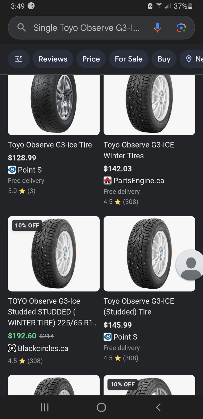 ToyoaObserve G3-Ice Tire and Rim - photo 2