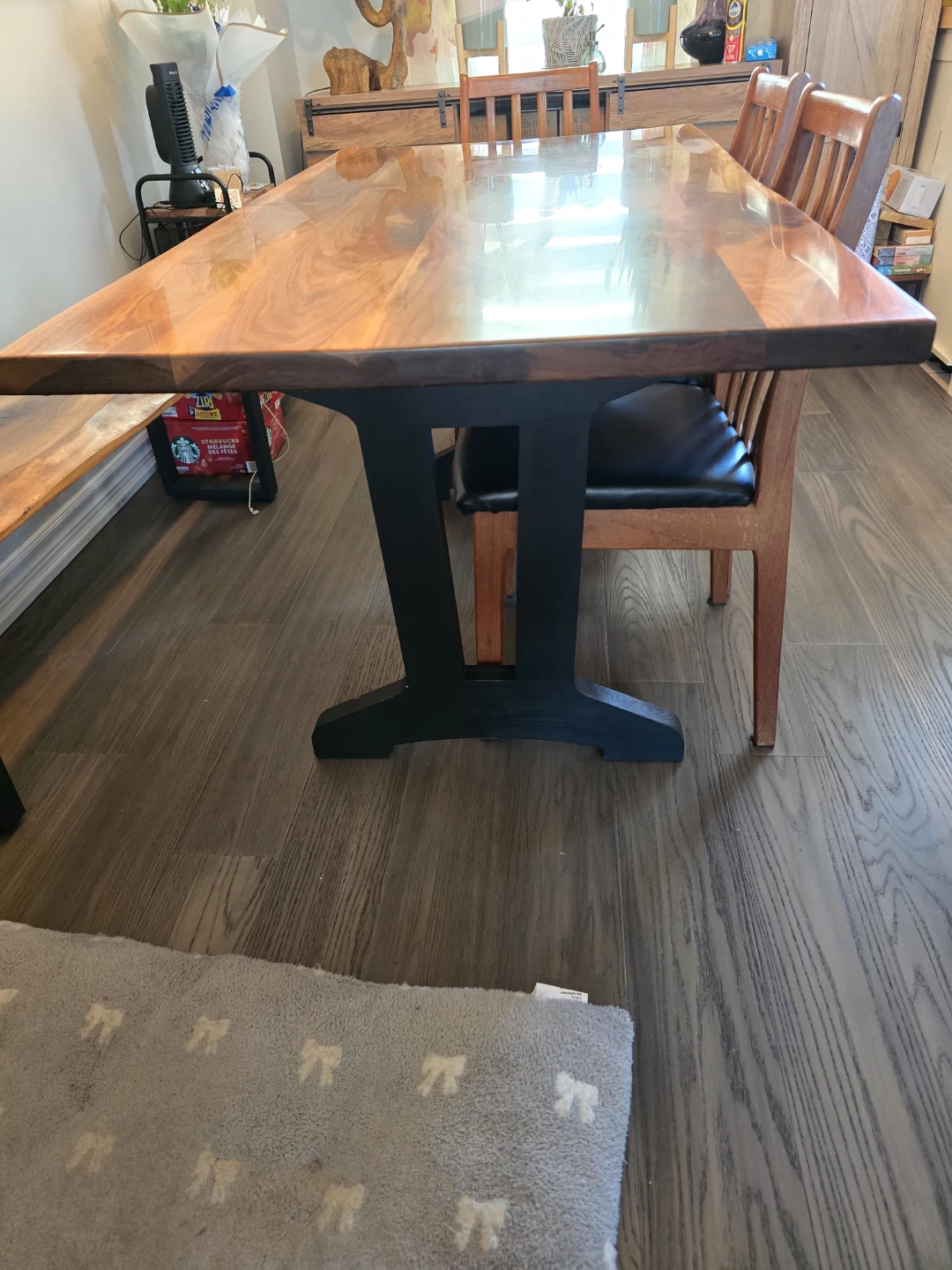 Live edge dining table and bench - photo 2