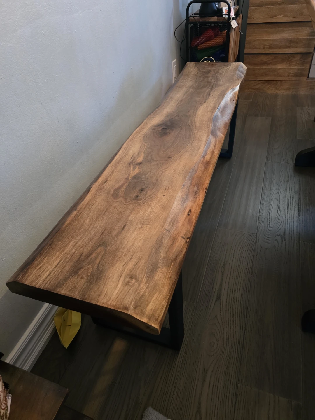 Live edge dining table and bench - photo 3