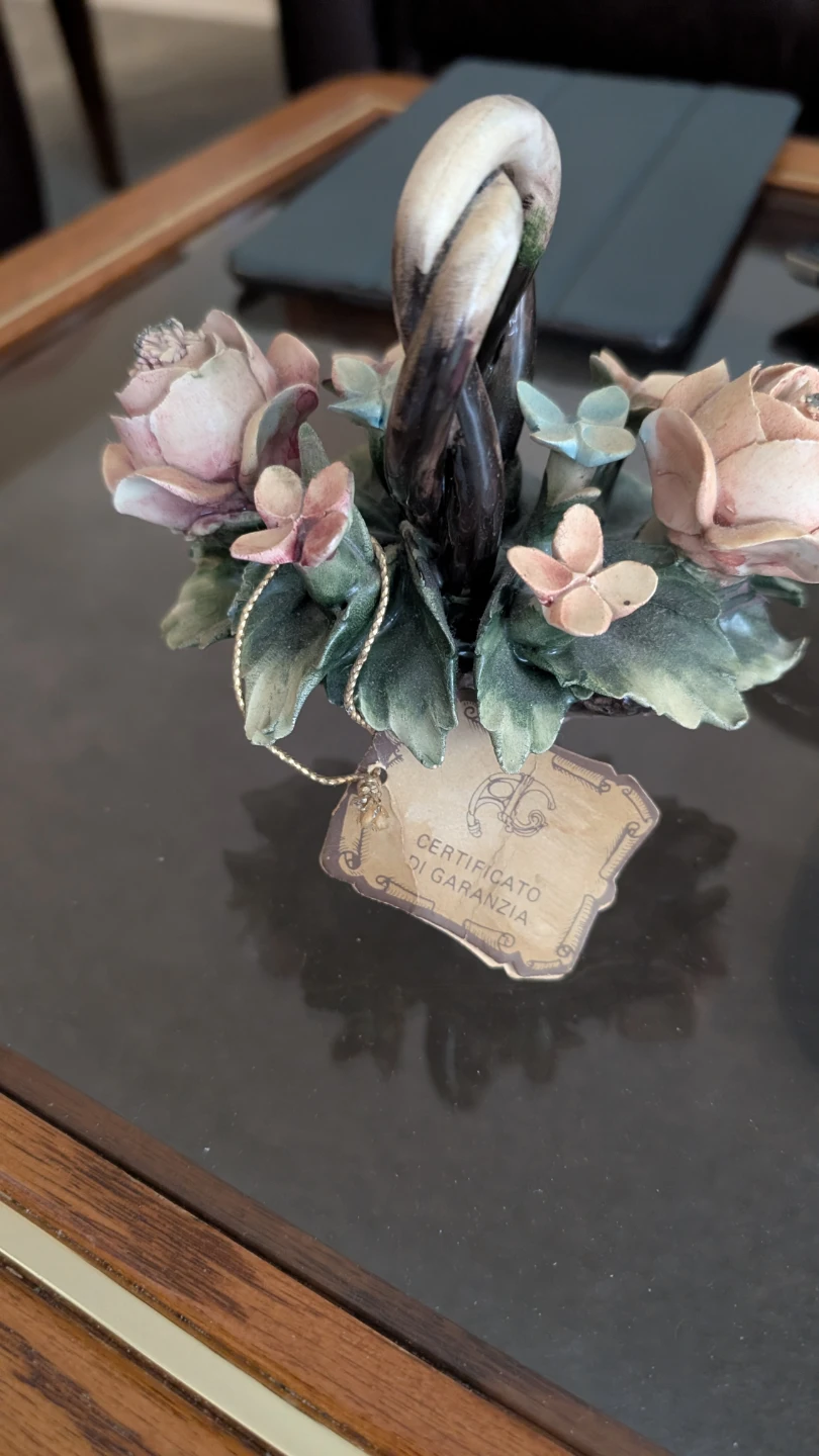 Capodimonte Porcelain Figurine with Flowers