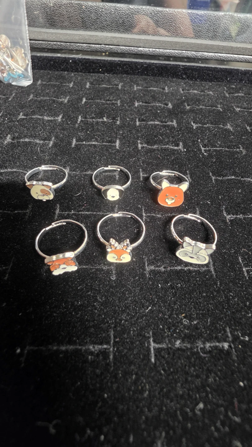Cute Animal Enamel Rings Set of 6 for kids (621) - photo 2