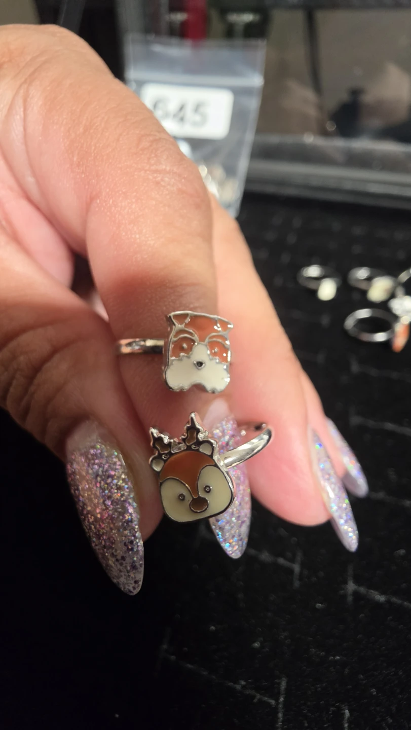 Cute Animal Enamel Rings Set of 6 for kids (621) - photo 4