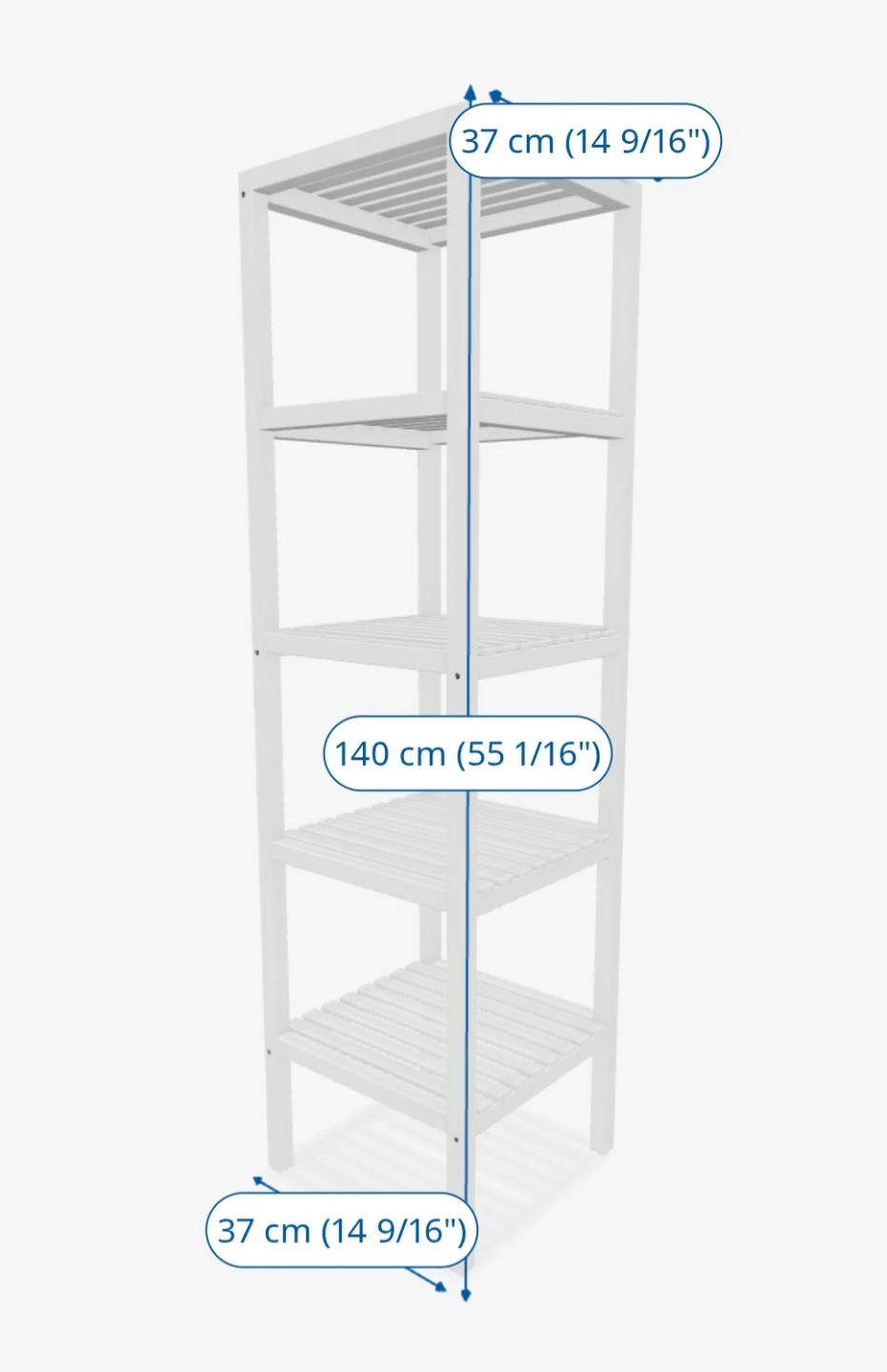 IKEA - MUSKAN Shelf unit, white, 14 5/8 x 55 1/8 " - photo 2