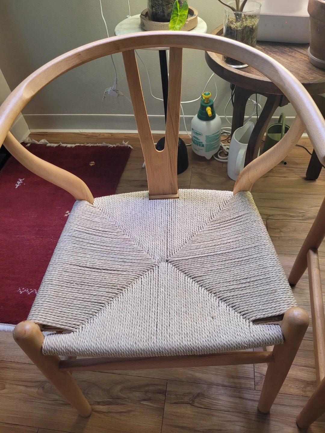 Wooden Wishbone Chair with Woven Seat - photo 3