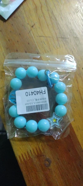 New!!! Light Blue Beaded Bracelet with Star and Smiley Charm - photo 2