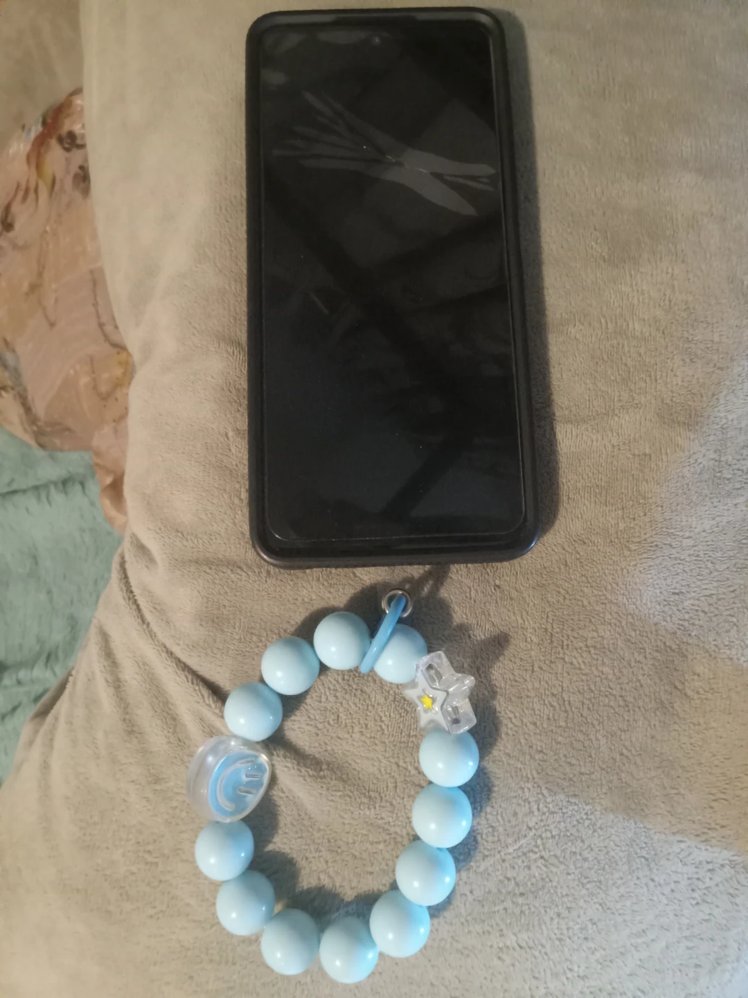New!!! Light Blue Beaded Bracelet with Star and Smiley Charm - photo 4