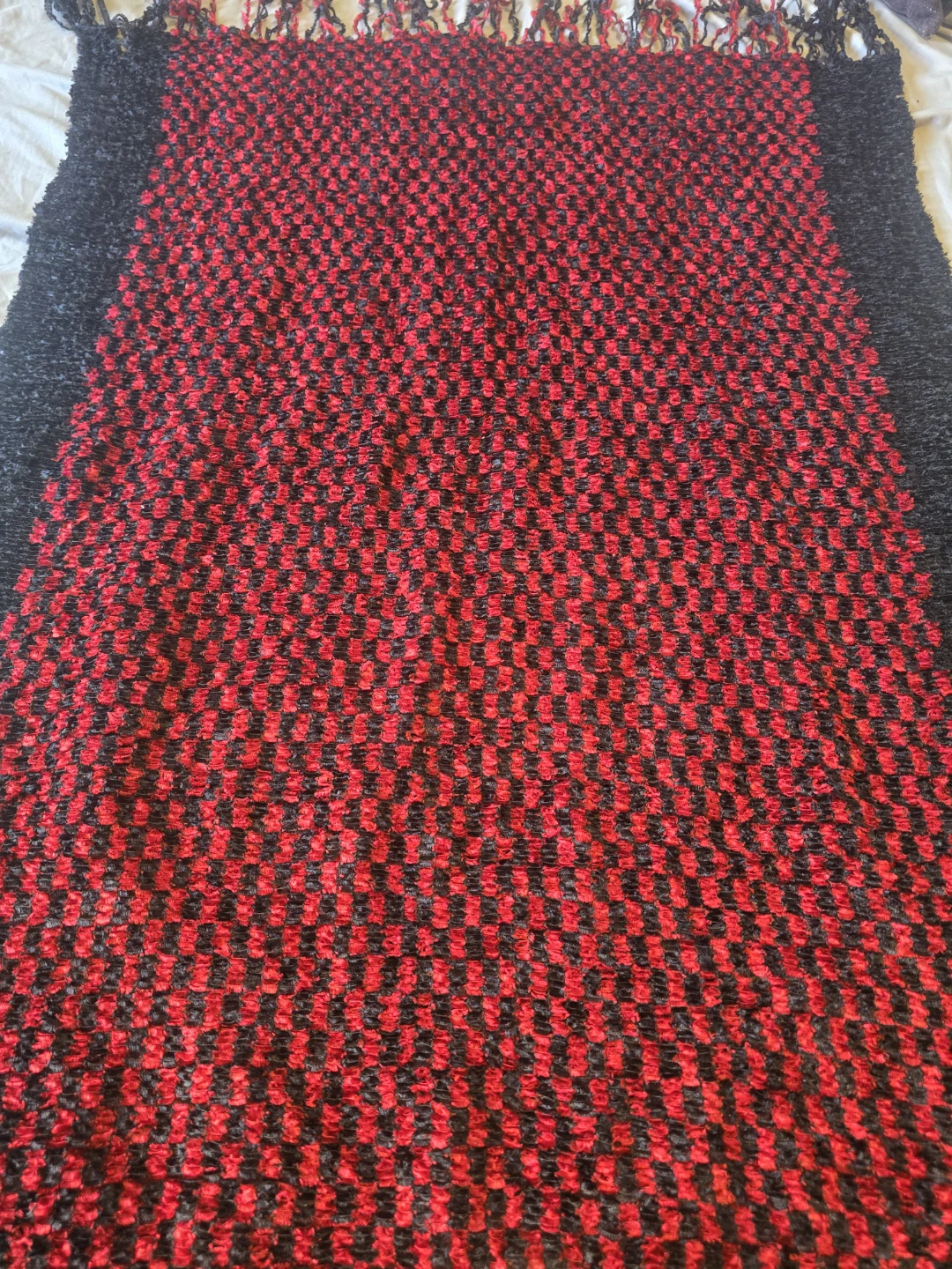 Red and Black  long Woven Scarf - photo 3